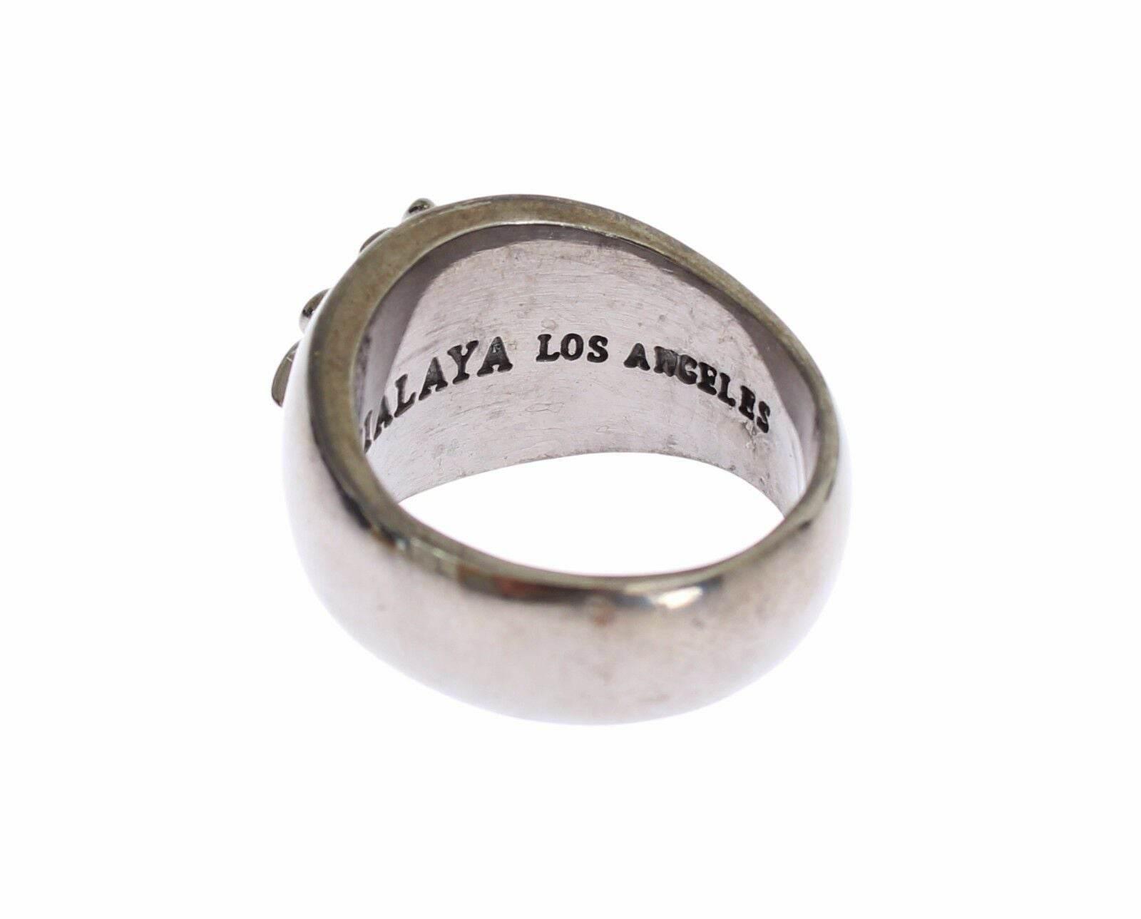 Nialaya Sterling Silver Rhodium Men's Statement Ring - Hilstor