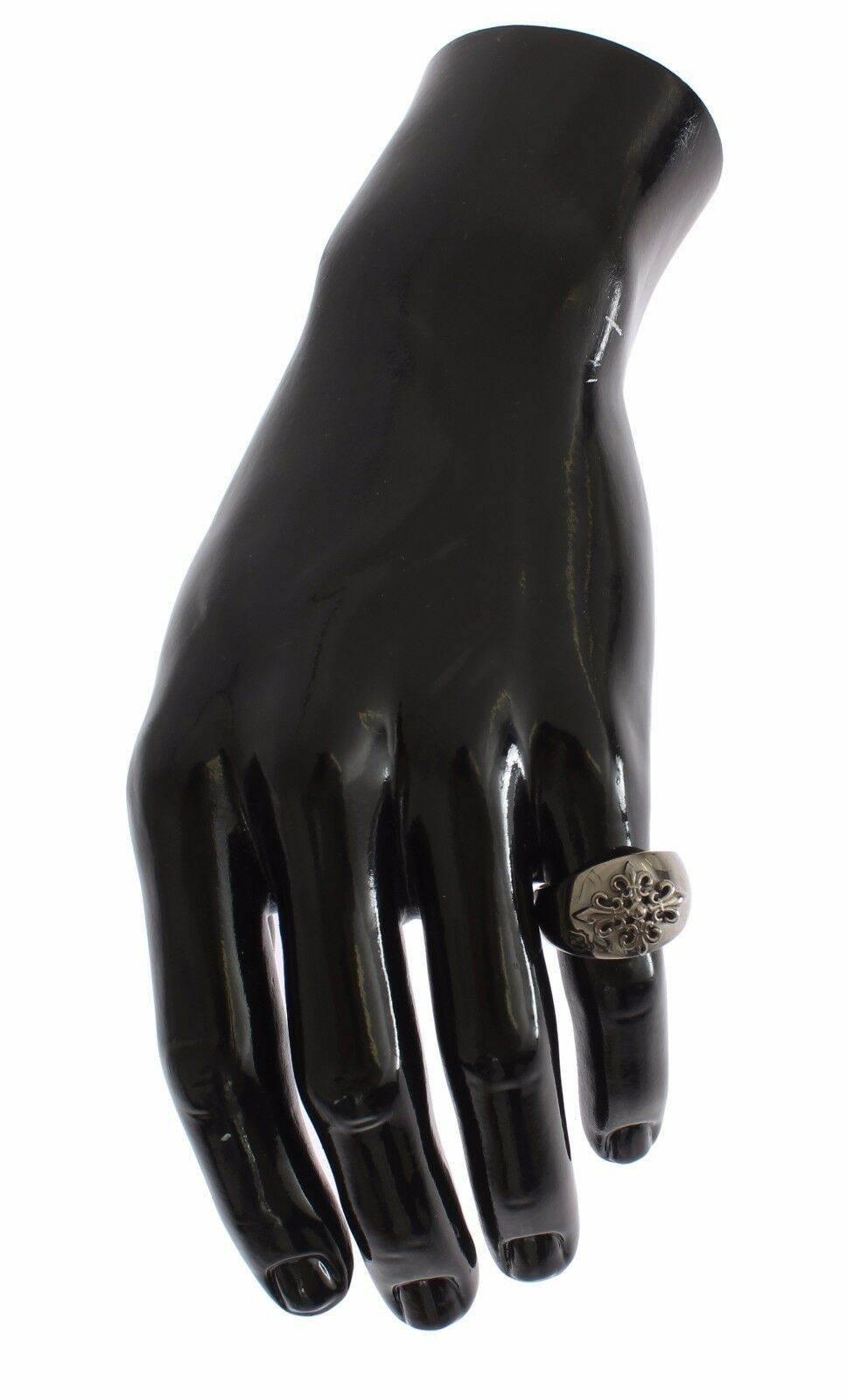 Nialaya Sterling Silver Rhodium Men's Statement Ring - Hilstor