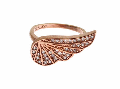 Nialaya Elegant Pink Gold CZ Crystal Ring - Hilstor