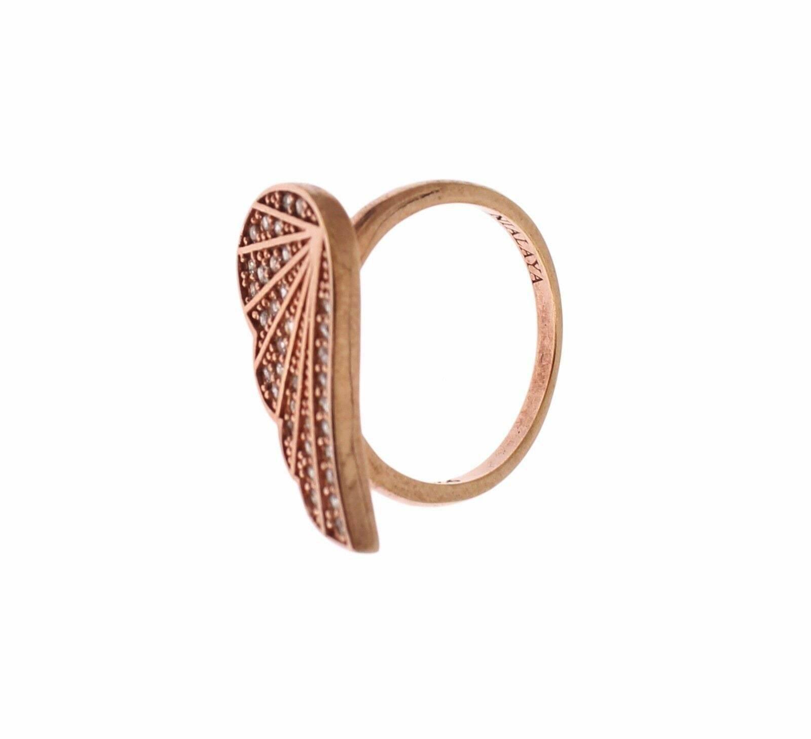 Nialaya Elegant Pink Gold CZ Crystal Ring - Hilstor