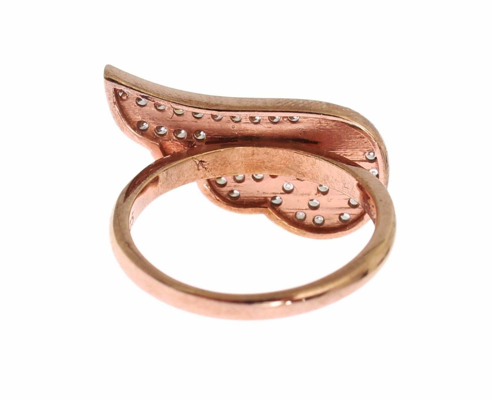 Nialaya Elegant Pink Gold CZ Crystal Ring - Hilstor