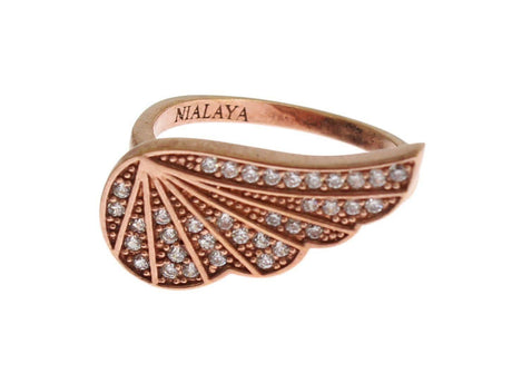 Nialaya Elegant Pink Gold CZ Crystal Ring - Hilstor