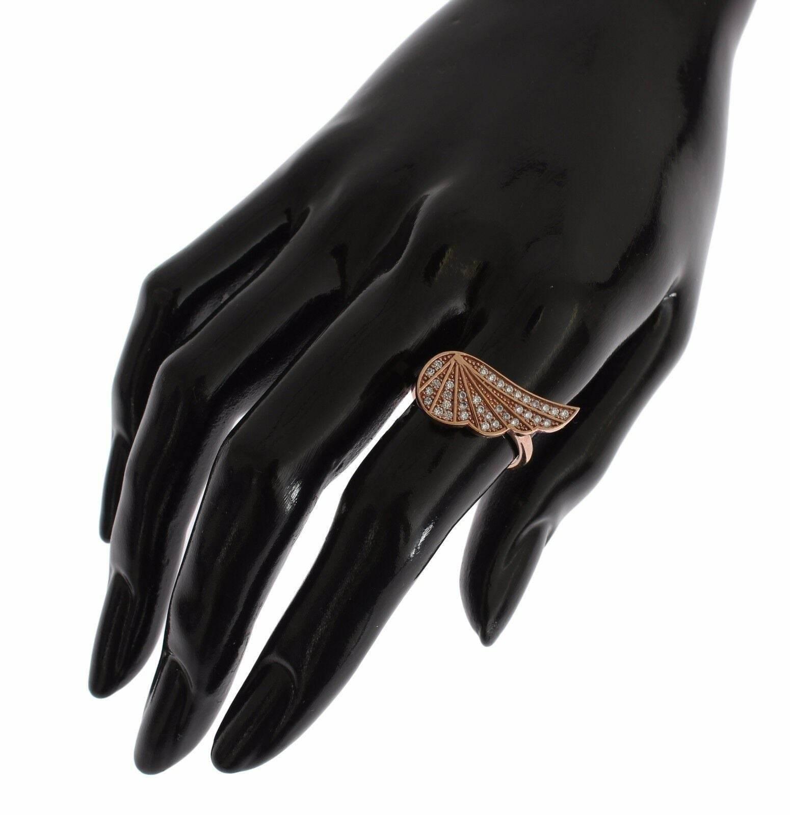 Nialaya Elegant Pink Gold CZ Crystal Ring - Hilstor