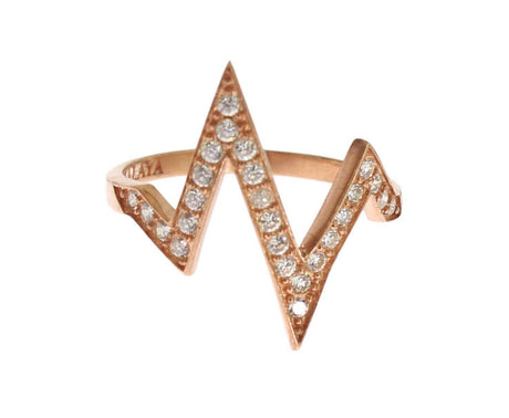 Nialaya Elegant Pink Crystal Encrusted Silver Ring - Hilstor