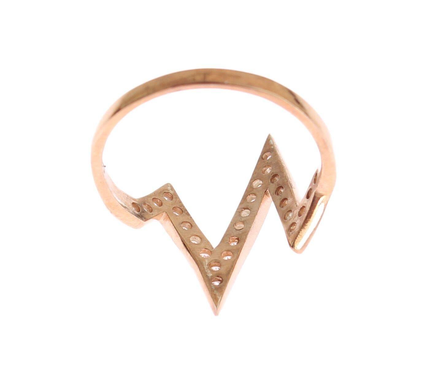 Nialaya Elegant Pink Crystal Encrusted Silver Ring - Hilstor