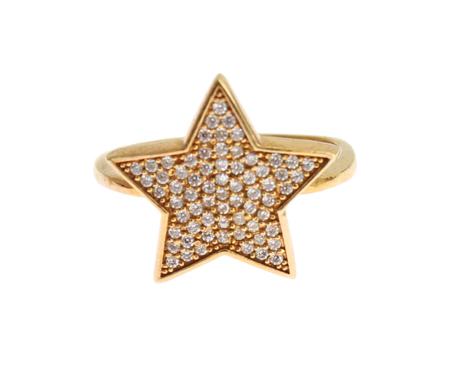Nialaya Star Guld 925 Sølv Dame Klar Ring