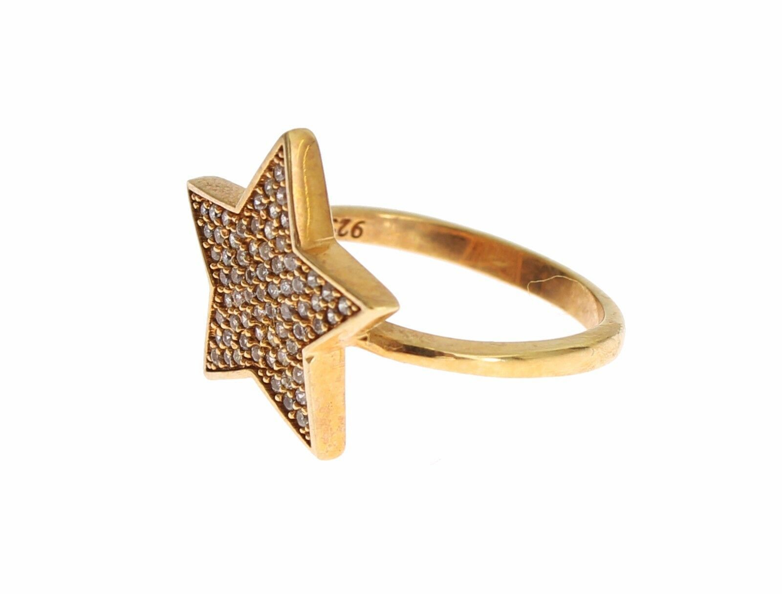 Nialaya Star Guld 925 Sølv Dame Klar Ring