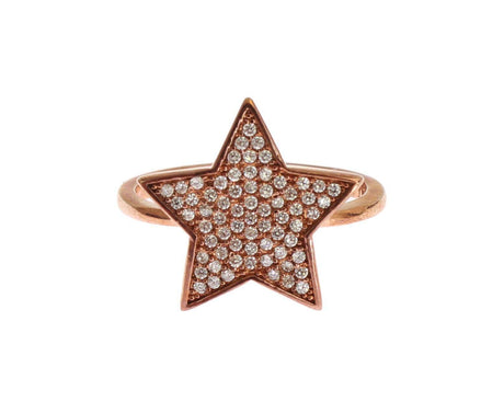 Nialaya Dazzling Pink Gold Plated Sterling Silver CZ Ring - Hilstor