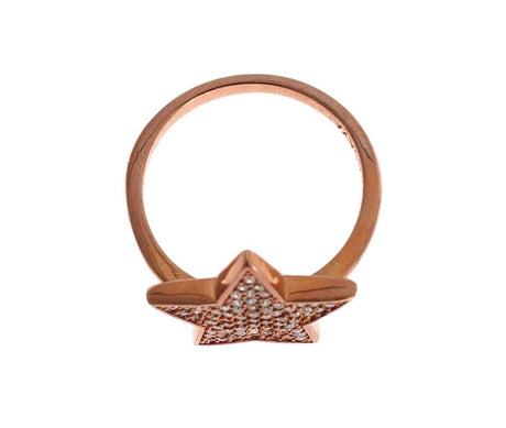 Nialaya Dazzling Pink Gold Plated Sterling Silver CZ Ring - Hilstor