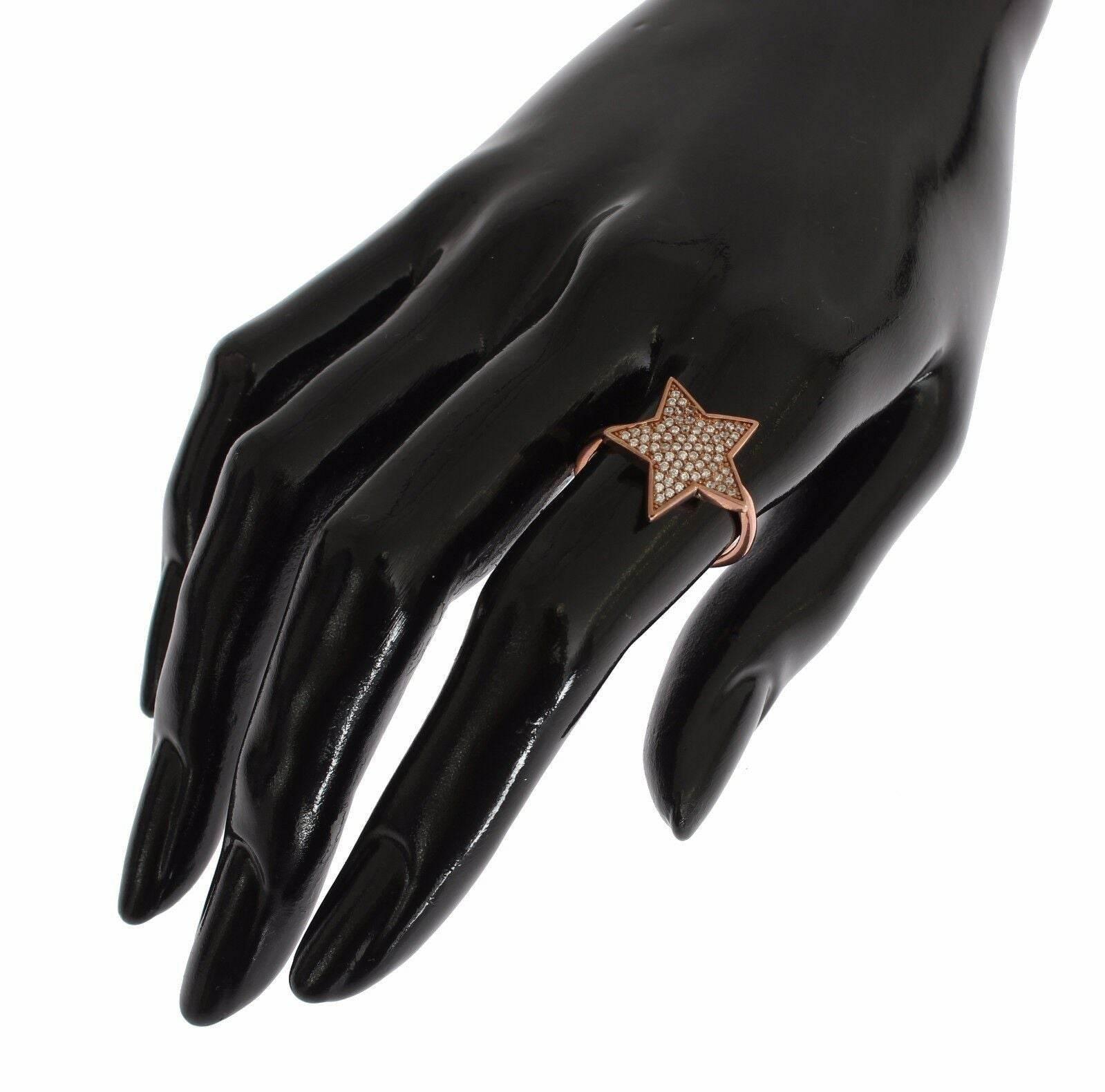 Nialaya Dazzling Pink Gold Plated Sterling Silver CZ Ring - Hilstor
