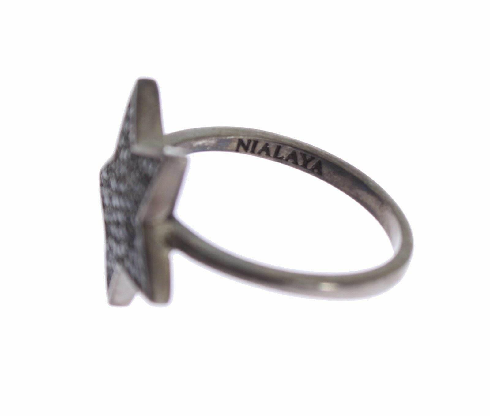 Nialaya Exquisite Sterling Silver CZ Crystal Ring - Hilstor