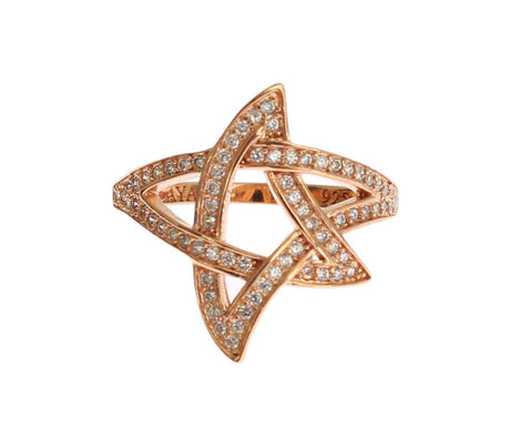 Nialaya Pink Gold Plated Silver CZ Crystal Ring - Hilstor