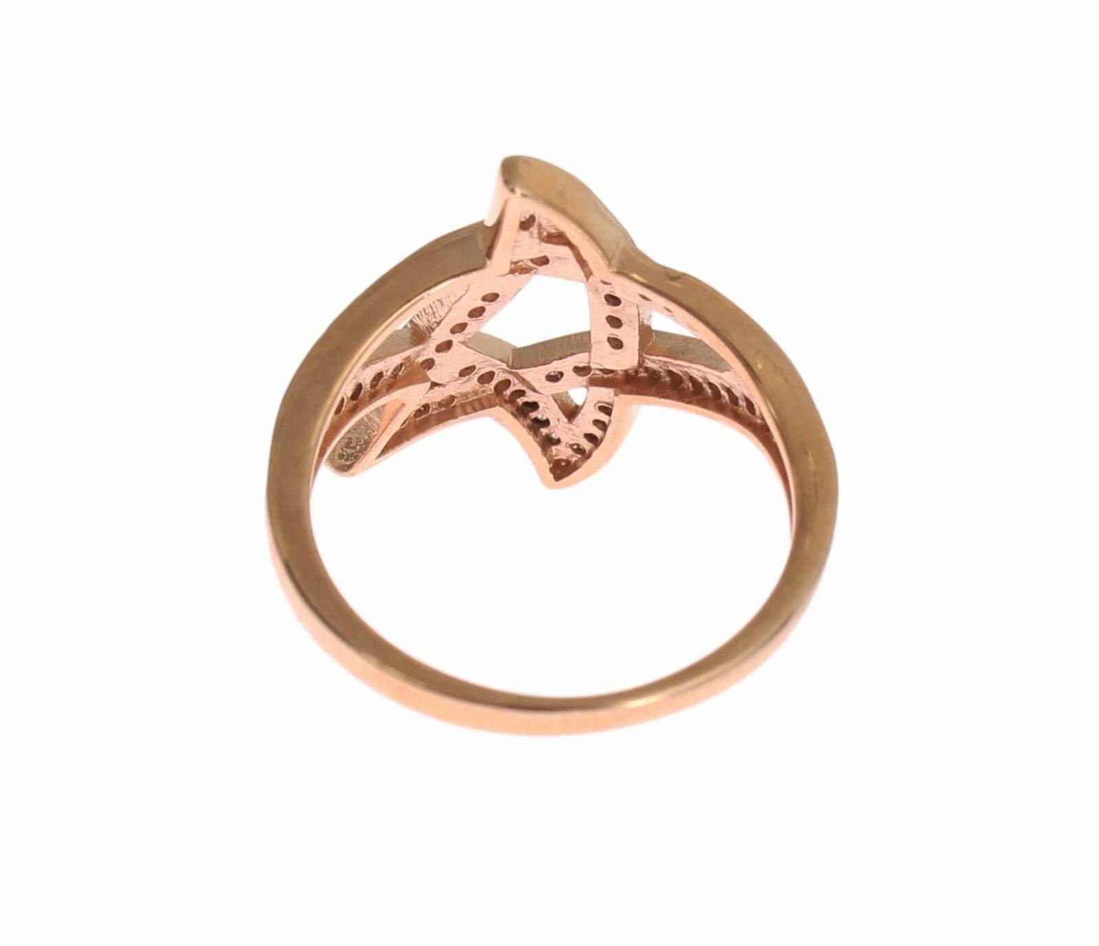 Nialaya Pink Gold Plated Silver CZ Crystal Ring - Hilstor