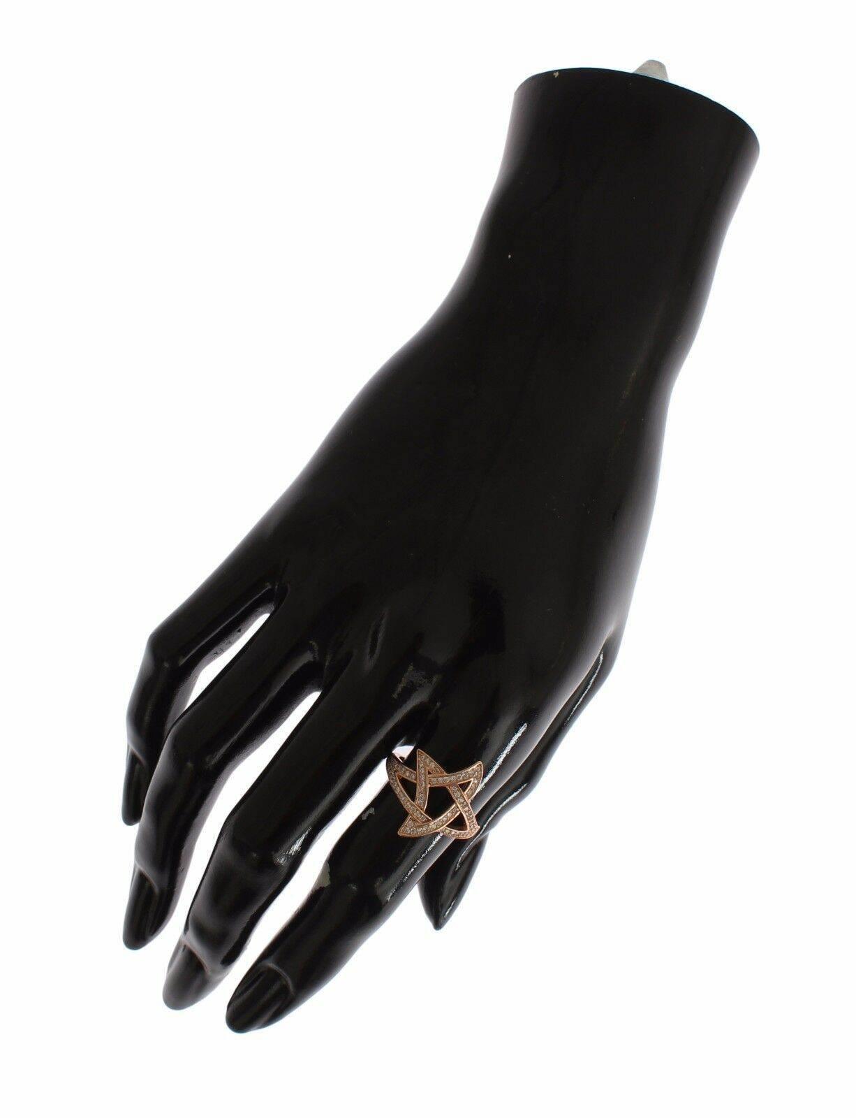 Nialaya Pink Gold Plated Silver CZ Crystal Ring - Hilstor