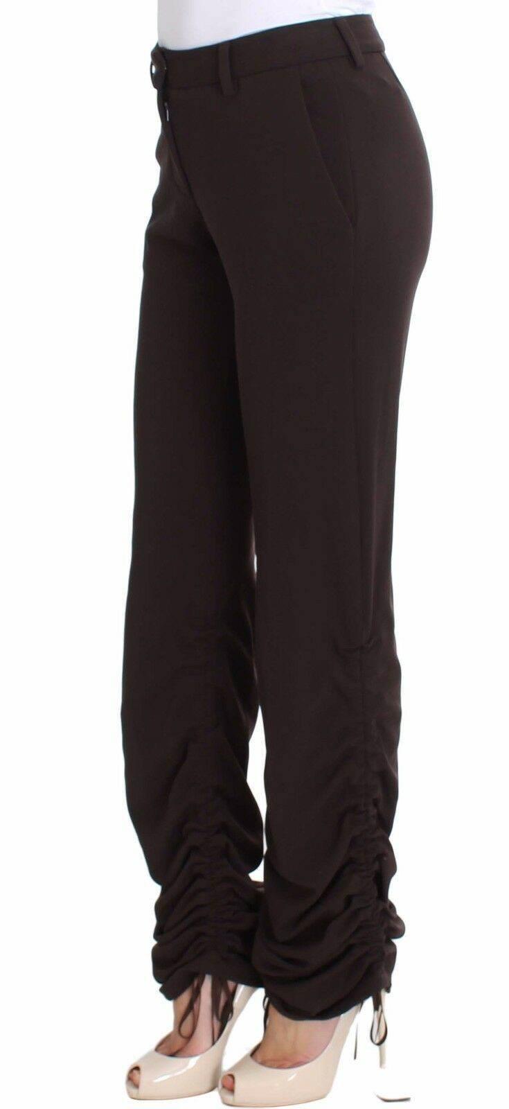 Ermanno Scervino Brown Stretch Casual Trousers Pants - Hilstor