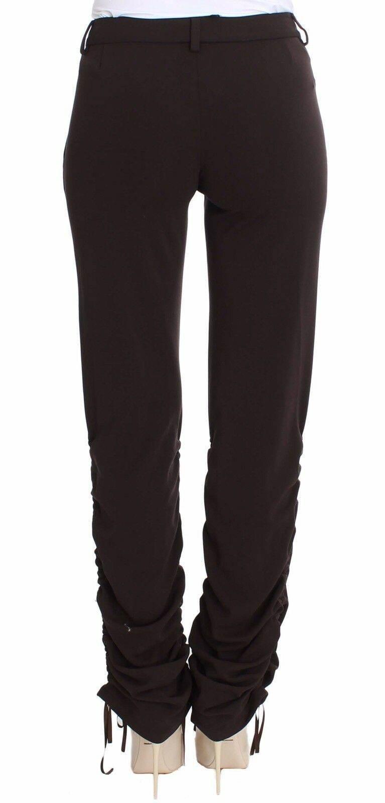 Ermanno Scervino Brown Stretch Casual Trousers Pants - Hilstor