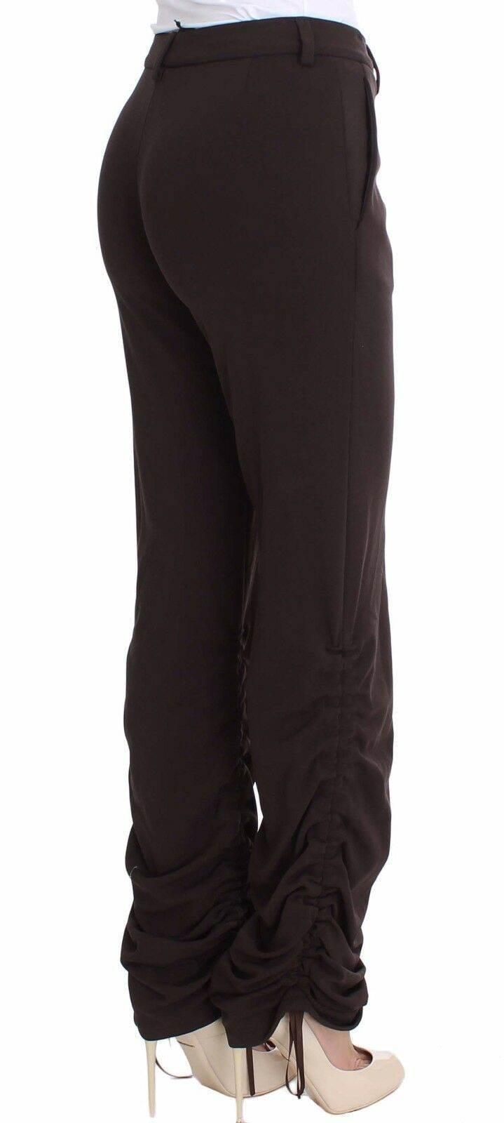 Ermanno Scervino Brown Stretch Casual Trousers Pants - Hilstor