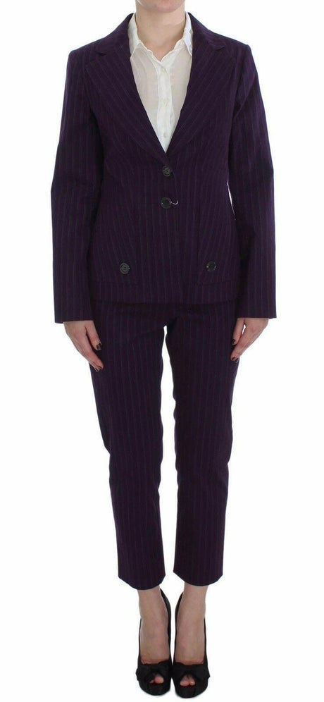 BENCIVENGA Elegant Striped Pant & Blazer Suit - Hilstor