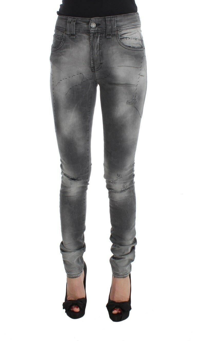 John Galliano Gray Wash Cotton Blend Slim Fit Denim Jeans Pants - Hilstor