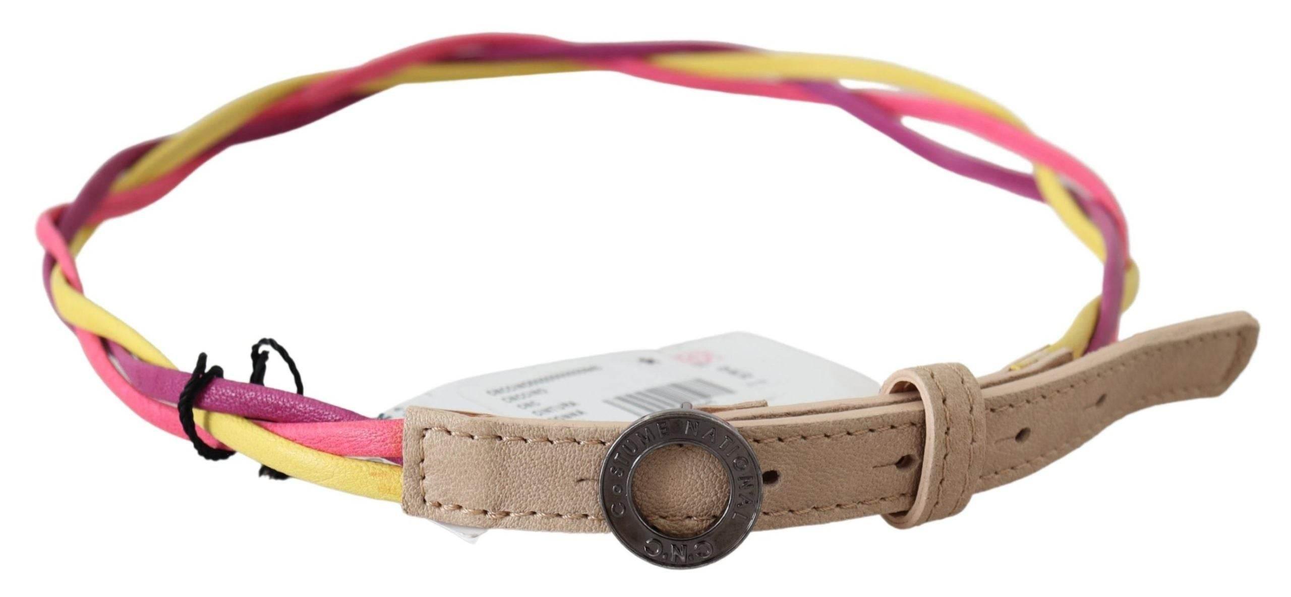 Costume National Multicolor Twisted Faux Leather Belt - Hilstor