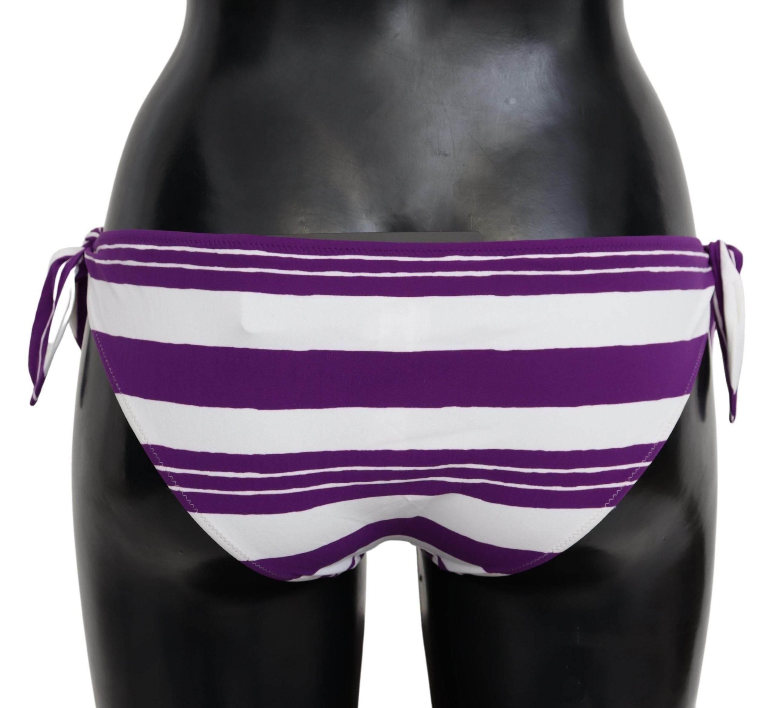 Dolce & Gabbana Chic Striped Bikini Bottom - Effortless Poolside Glamour - Hilstor