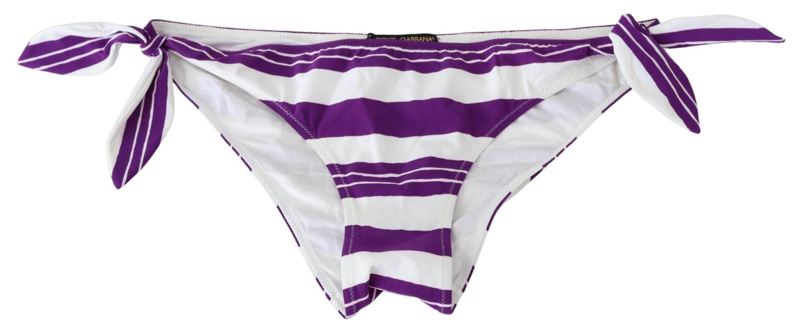 Dolce & Gabbana Chic Striped Bikini Bottom - Effortless Poolside Glamour - Hilstor