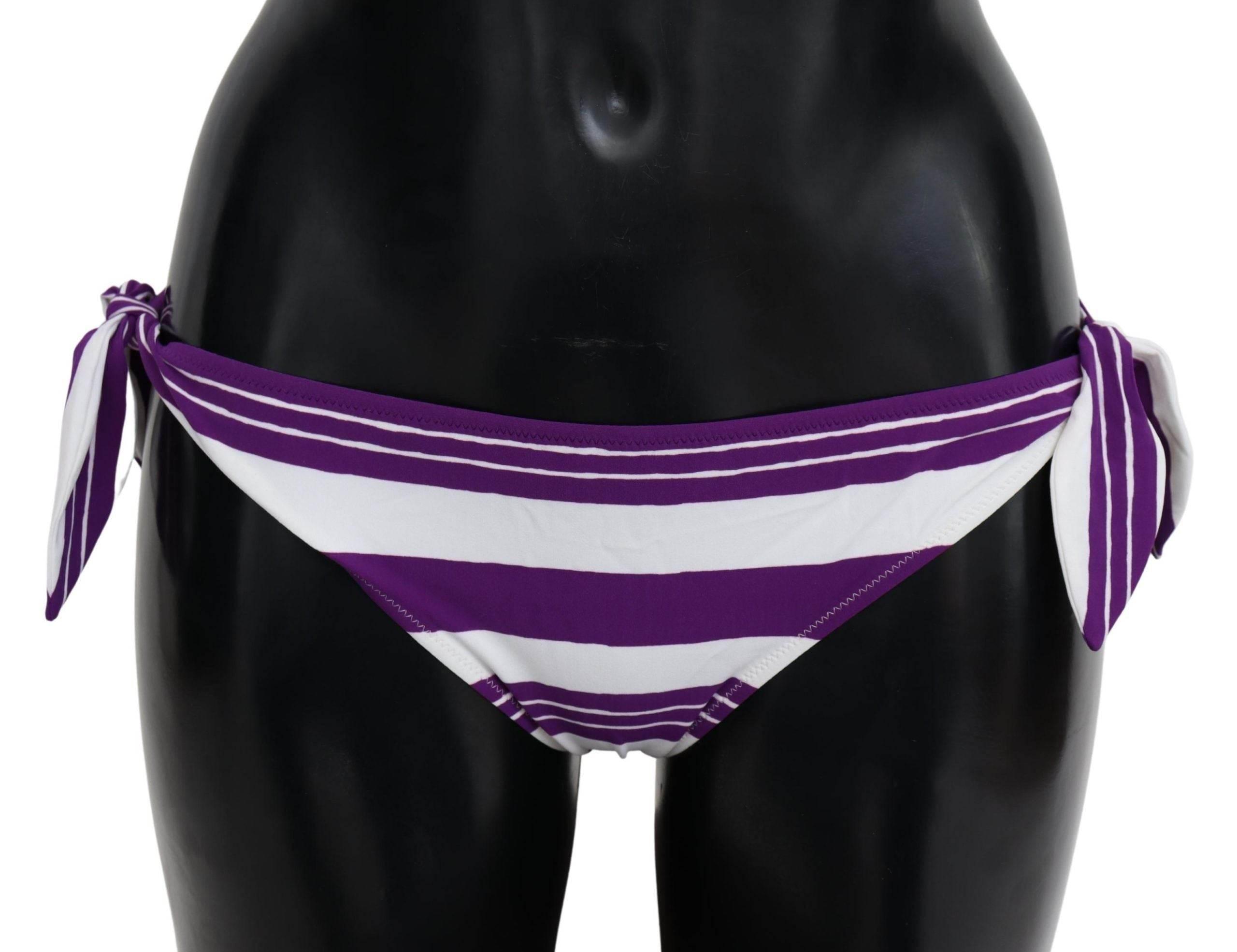 Dolce & Gabbana Chic Striped Bikini Bottom - Effortless Poolside Glamour - Hilstor