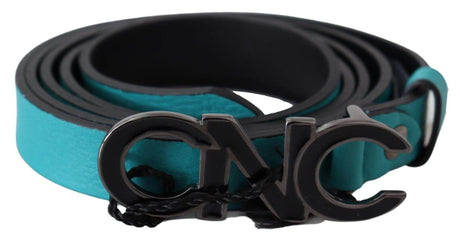 Costume National Chic Blue Green Leather Fashion Belt - Hilstor