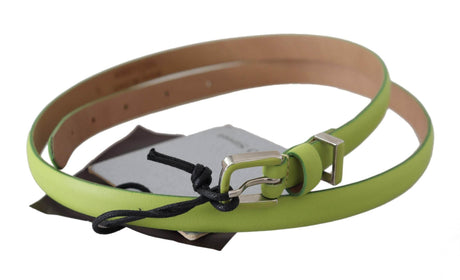 Scervino Street Classic Green Leather Belt with Silver-Tone Hardware - Hilstor