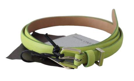 Scervino Street Classic Green Leather Belt with Silver-Tone Hardware - Hilstor