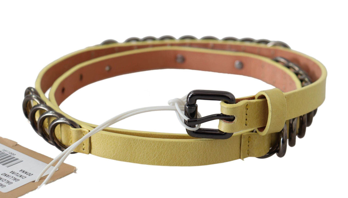 John Galliano Chic Yellow Leather Skinny Belt - Hilstor