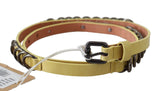 John Galliano Chic Yellow Leather Skinny Belt - Hilstor