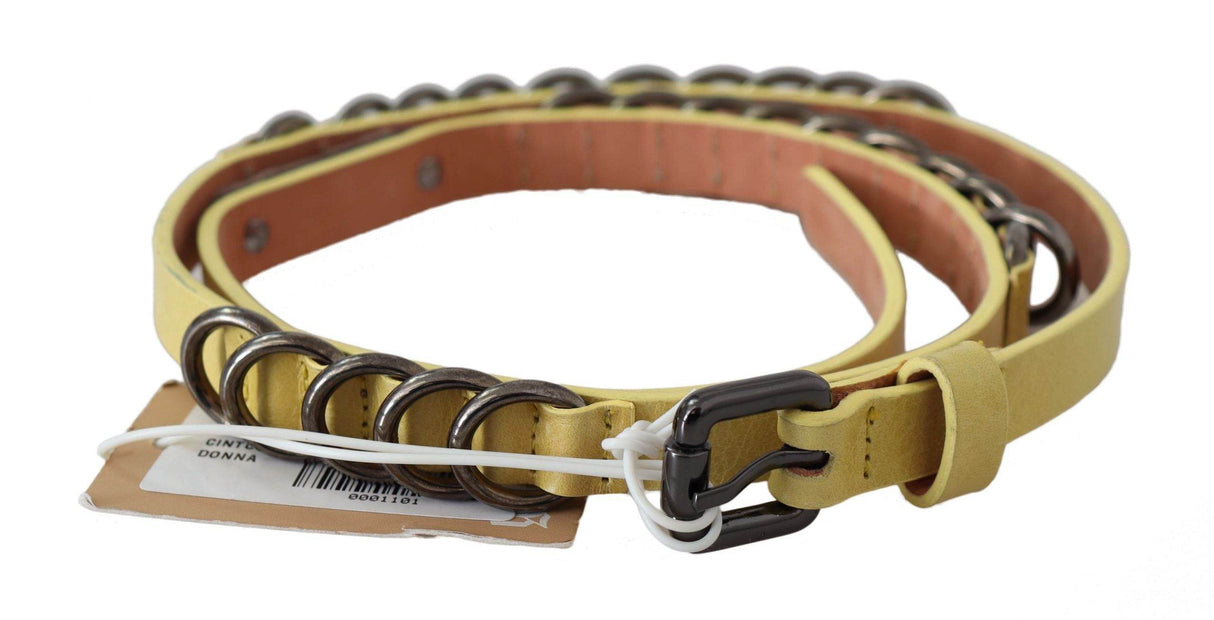 John Galliano Chic Yellow Leather Skinny Belt - Hilstor