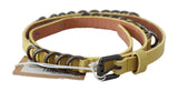 John Galliano Chic Yellow Leather Skinny Belt - Hilstor