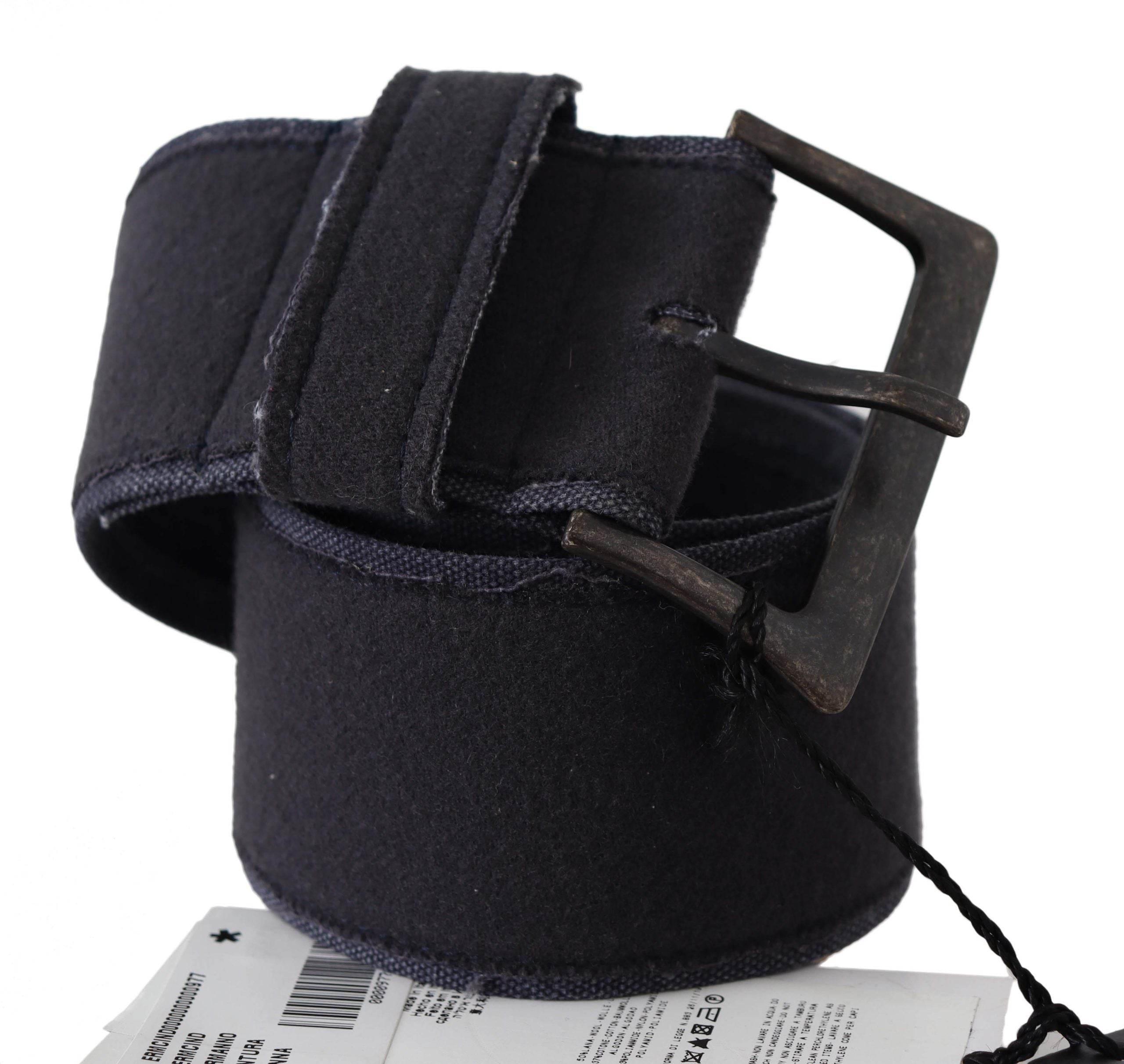 Ermanno Scervino Black Leather Wide Buckle Waist Luxury Belt - Hilstor