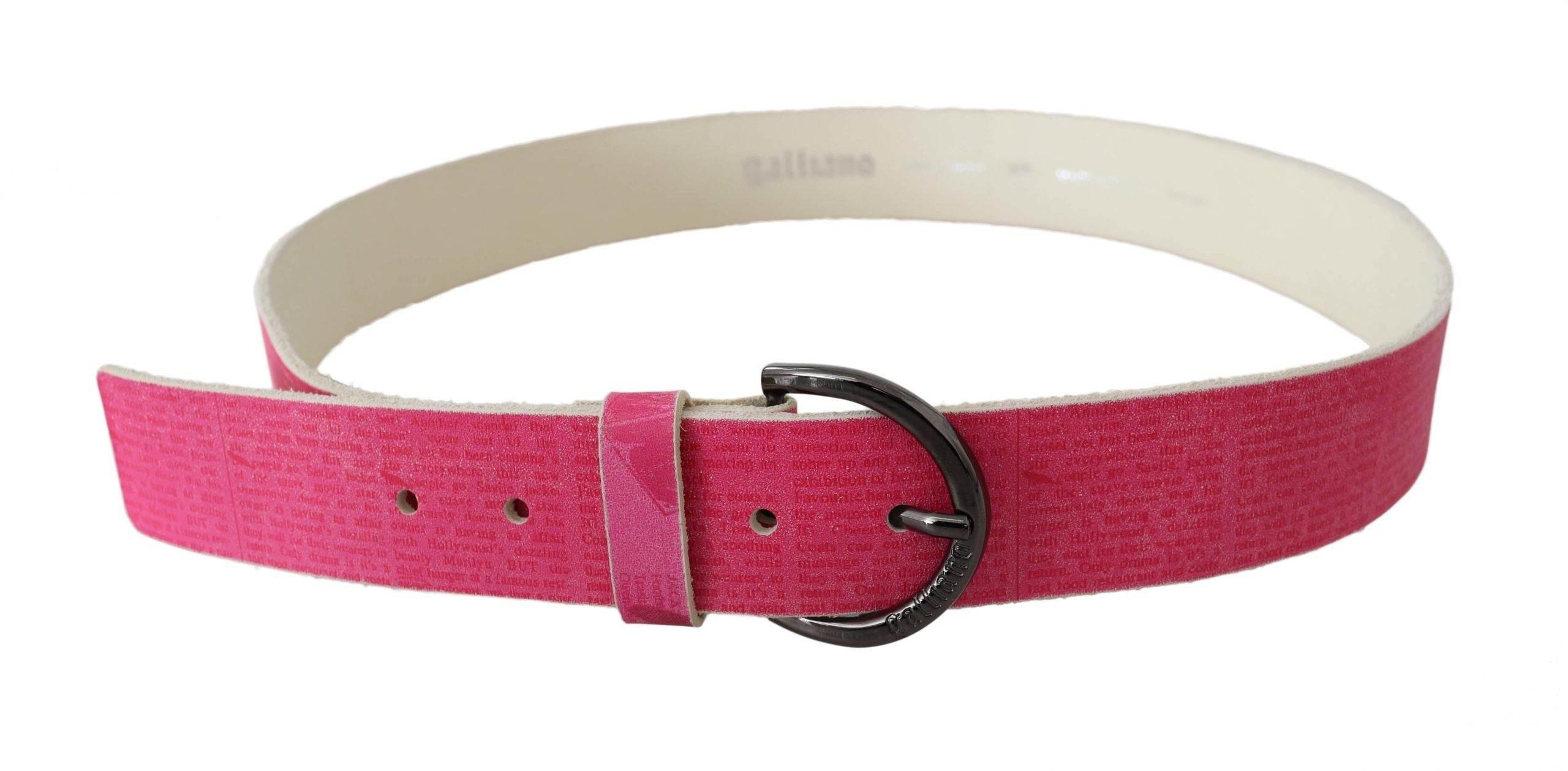 John Galliano Pink Leather Letter Logo Design Round Buckle Belt - Hilstor