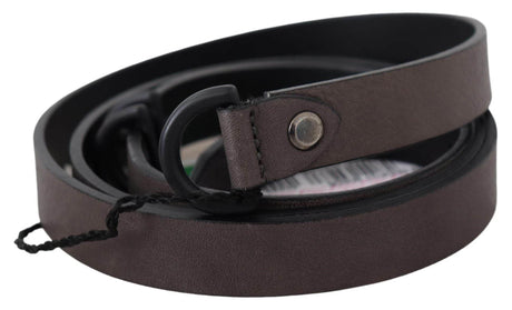Costume National Elegant Dark Brown Leather Belt - Hilstor