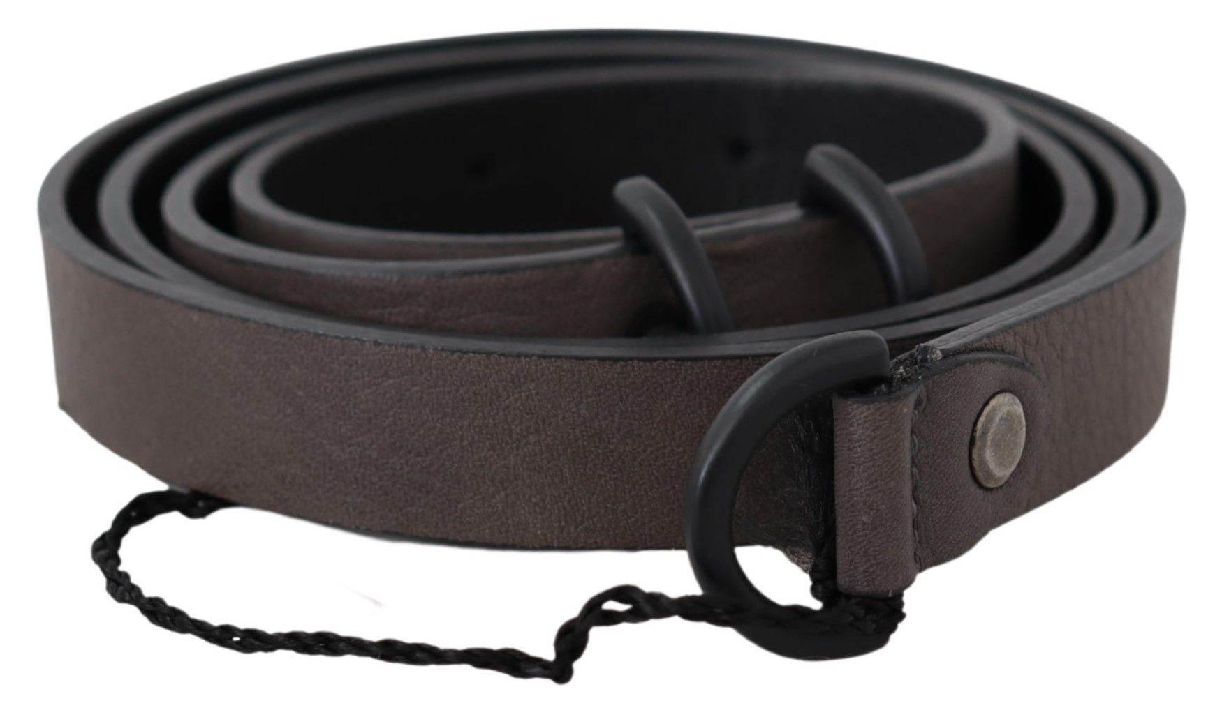 Costume National Elegant Dark Brown Leather Belt - Hilstor