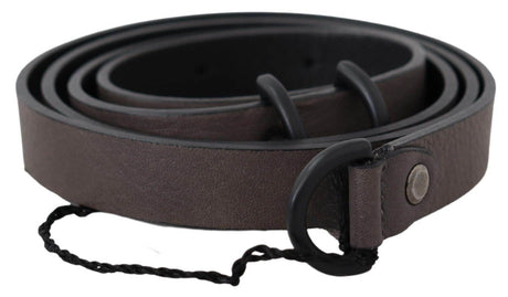 Costume National Elegant Dark Brown Leather Belt - Hilstor