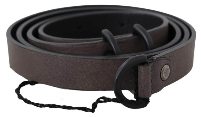 Costume National Elegant Dark Brown Leather Belt - Hilstor