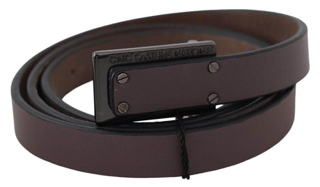 Costume National Elegant Dark Brown Leather Belt - Hilstor