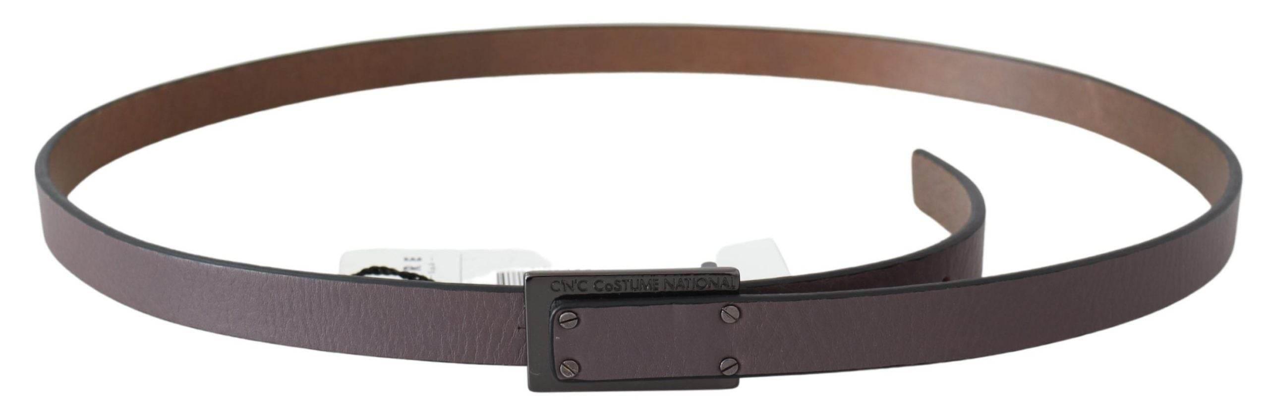 Costume National Elegant Dark Brown Leather Belt - Hilstor