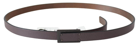 Costume National Elegant Dark Brown Leather Belt - Hilstor