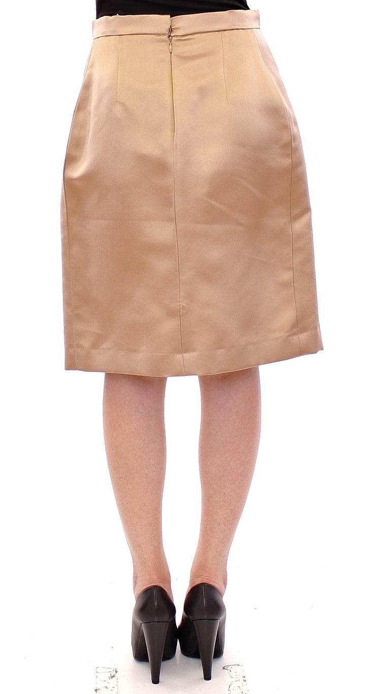 Andrea Incontri Elegant Silk Pleated Knee-Length Skirt - Hilstor