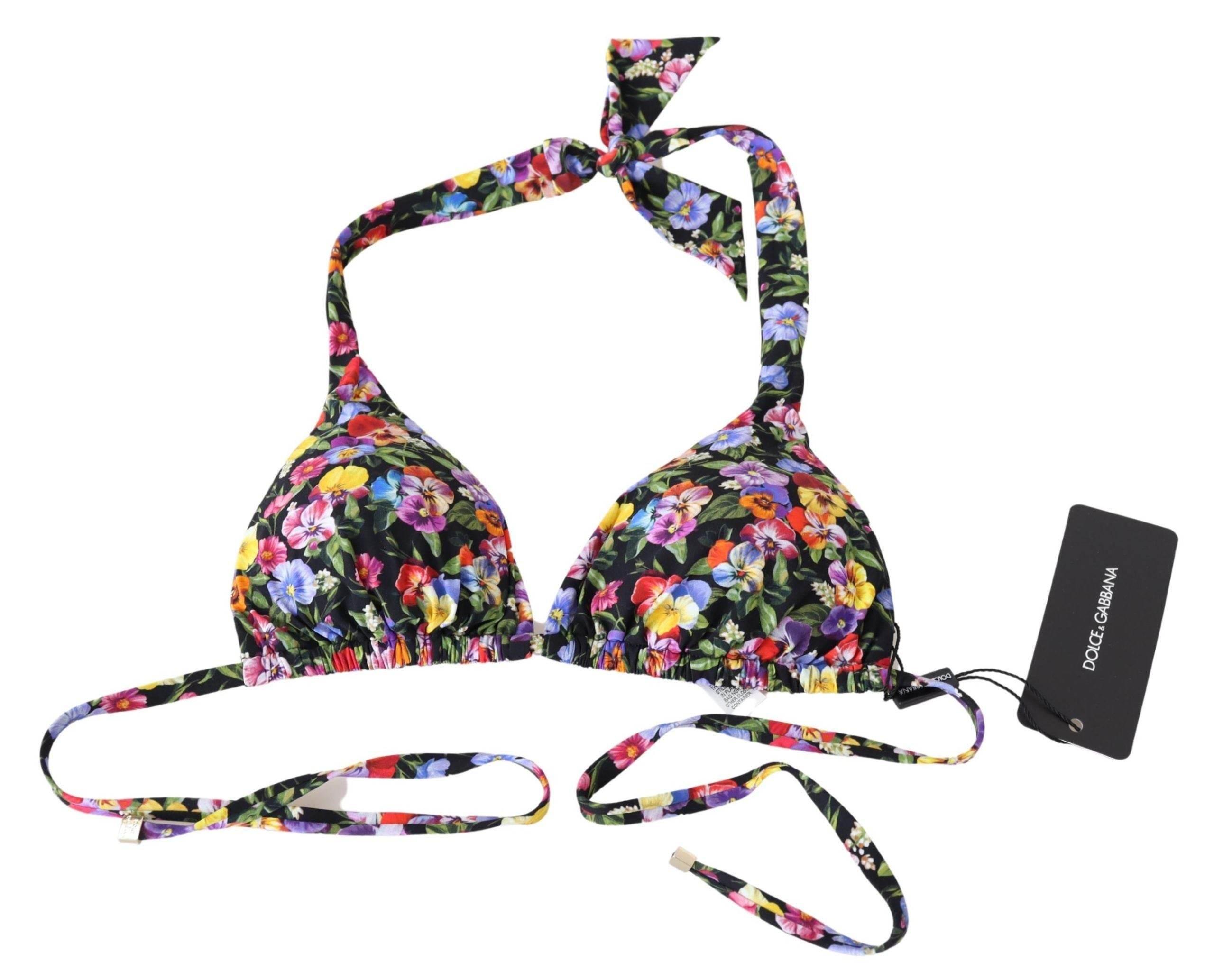 Dolce & Gabbana Chic Floral Printed Bikini Top - Hilstor