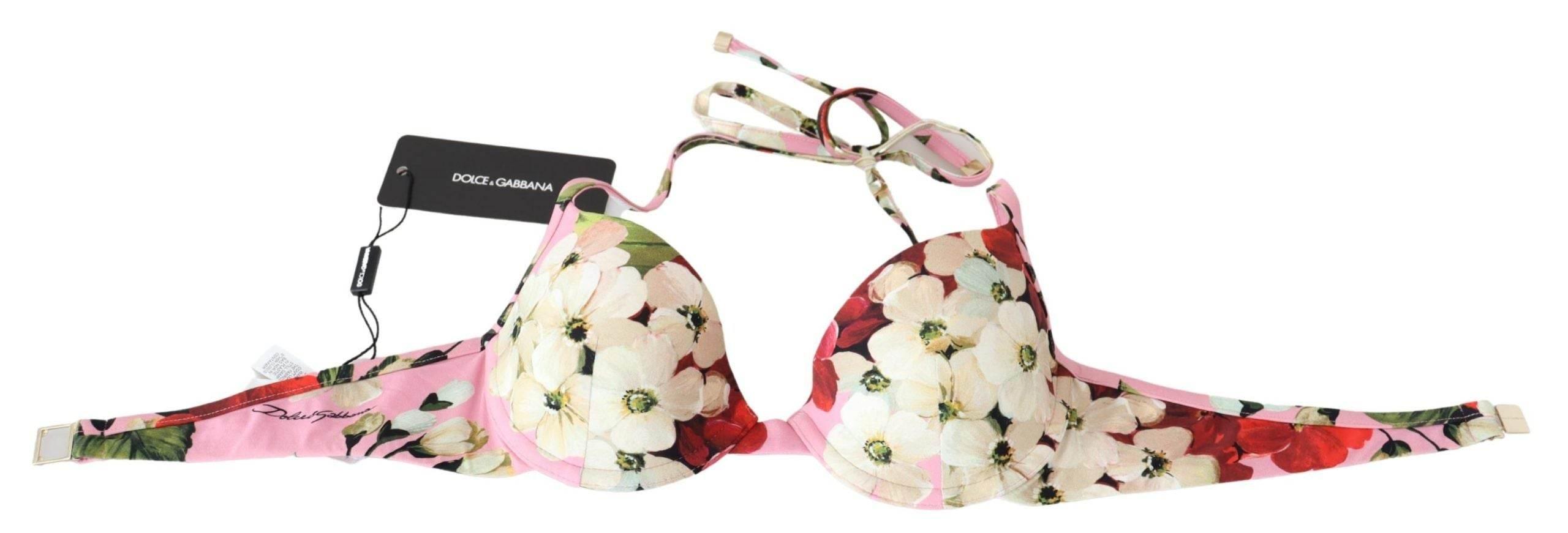 Dolce & Gabbana Floral Elegance Swimwear Top - Hilstor