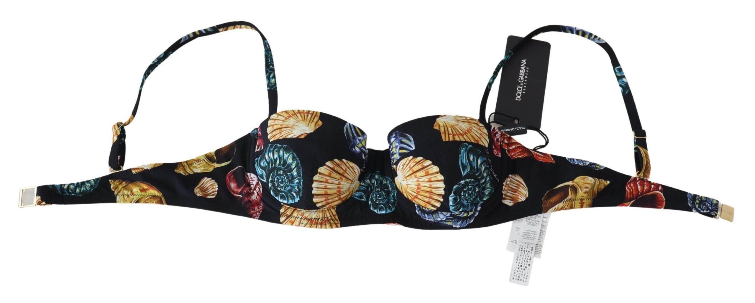 Dolce & Gabbana Chic Seashell-Print Bikini Top - Hilstor