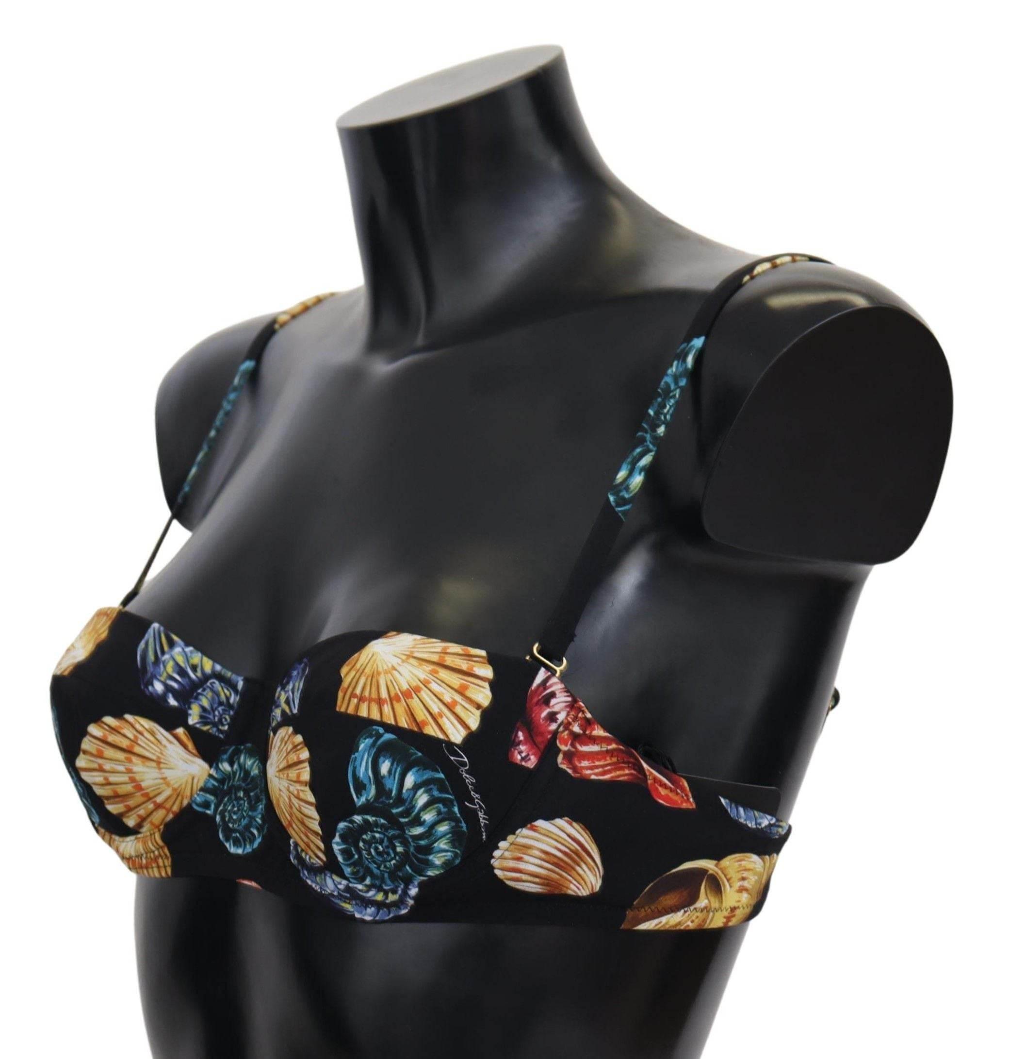 Dolce & Gabbana Chic Seashell-Print Bikini Top - Hilstor