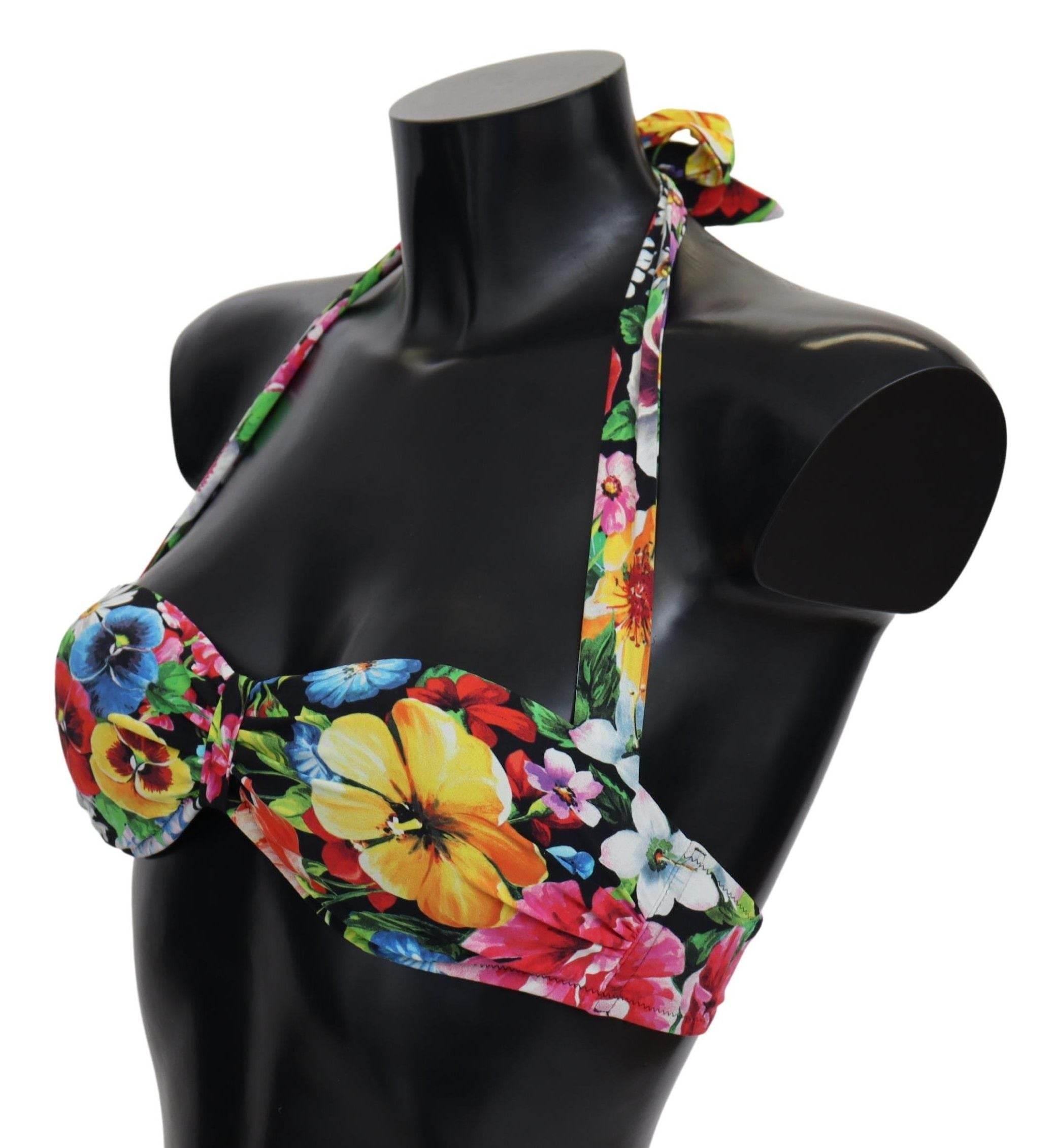 Dolce & Gabbana Floral Elegance High-End Bikini Top - Hilstor