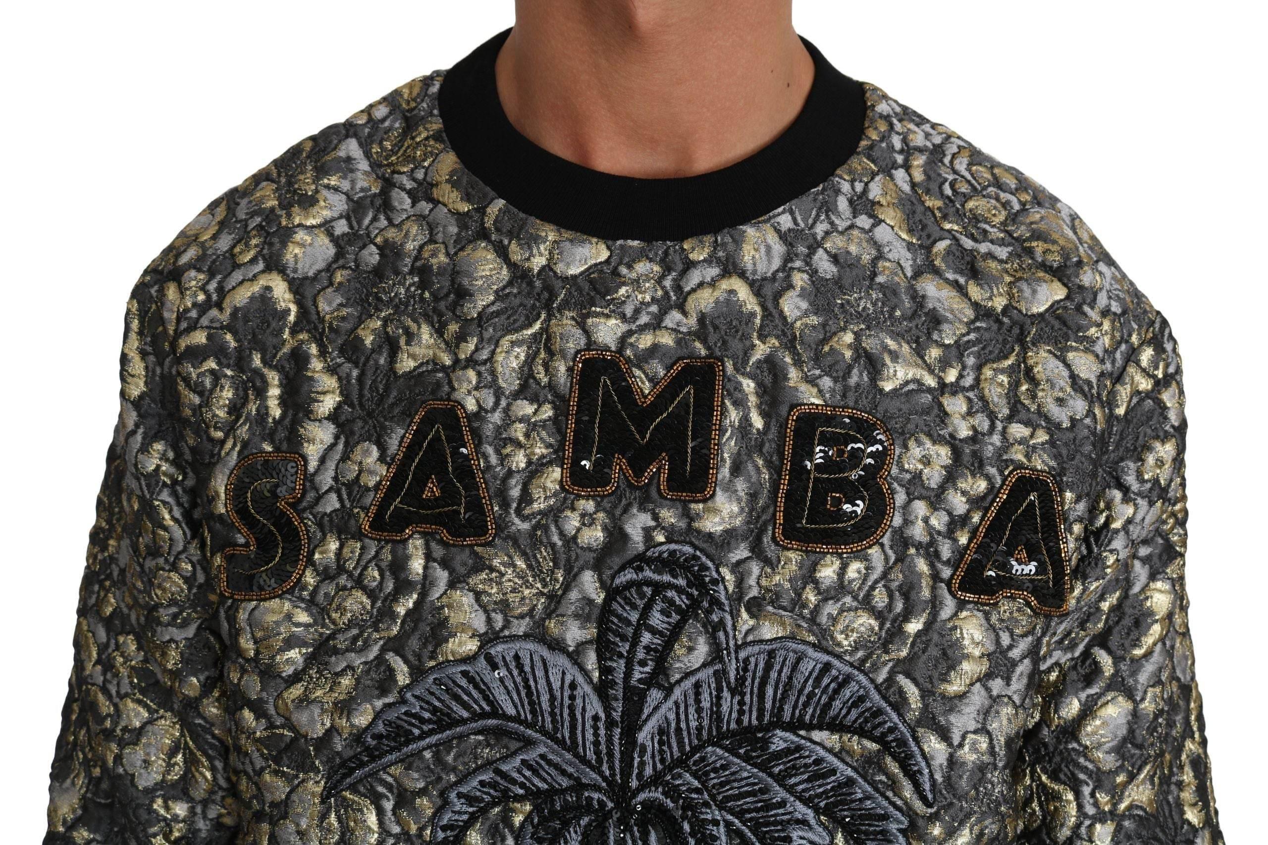 Dolce & Gabbana Samba Jacquard Palm Crewneck Sweater - Hilstor